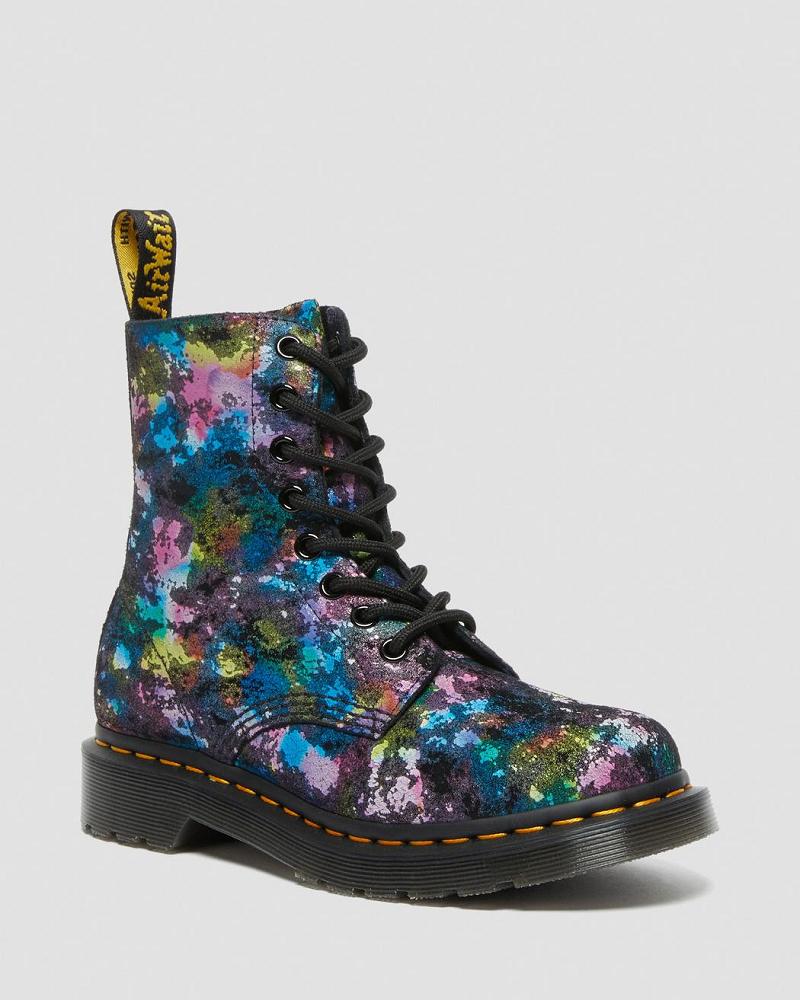 Dr Martens 1460 Pascal Confetti Suede Veterlaarzen Dames Zwart | NL 593KOR